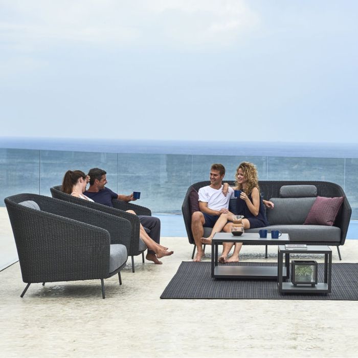 Mega Lounge Chair With Cushion Set, Graphite