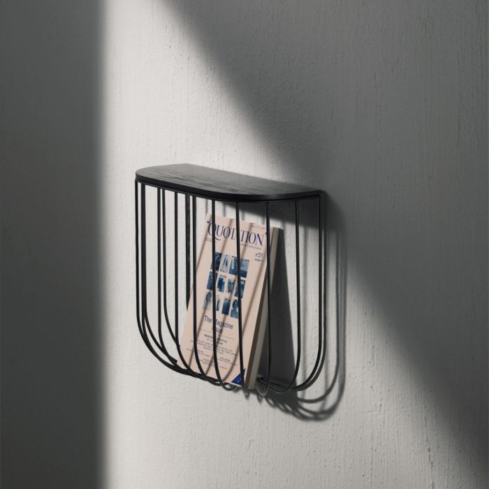 Cage Shelf, White Steel/Light Ash