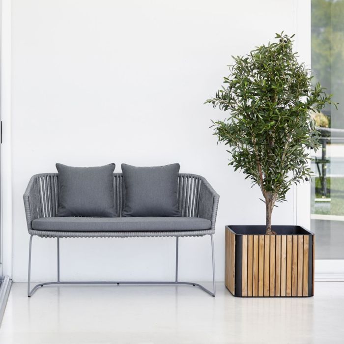 Moments Bench With Light Grey Cushion Set, Grey