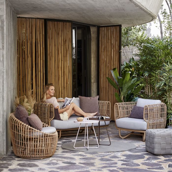 Nest Round Chair With Cushions, Natural