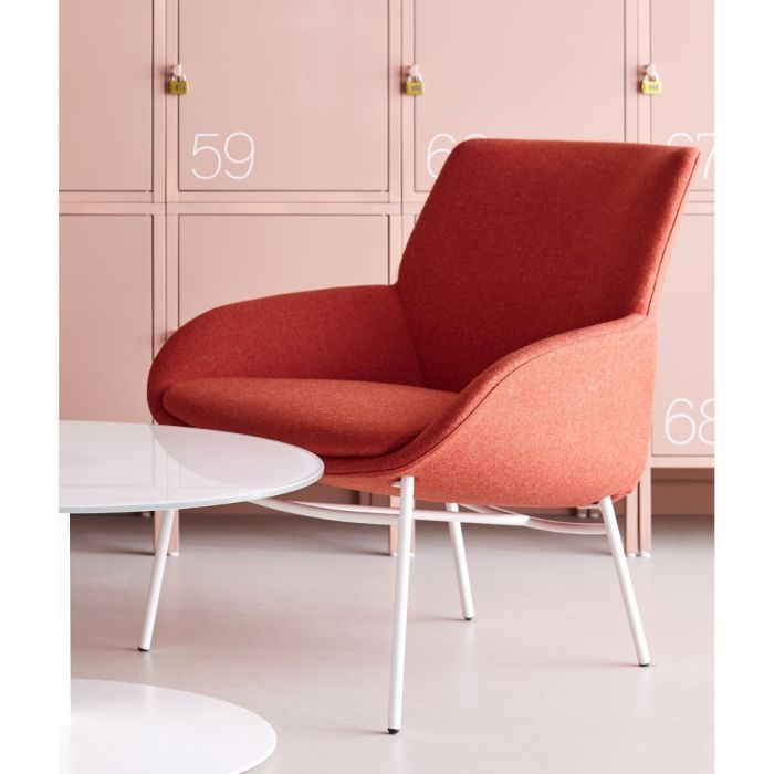 Noom Armchair, Beige & Yellow Upholstery / Black Metal Legs