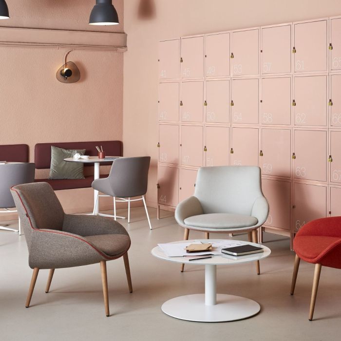 Noom Armchair, Beige & Yellow Upholstery / Black Metal Legs
