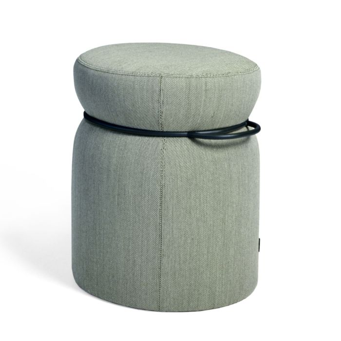 Parker Stool, Beige Vinyl / Black Metal Ring