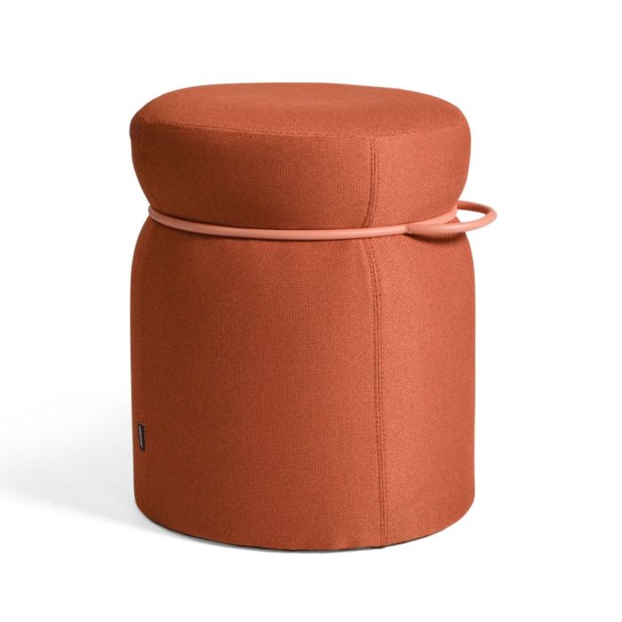 Parker Stool, Beige Vinyl / Black Metal Ring