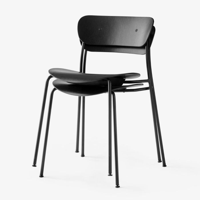 Pavilion Chair AV1, Black Oak Seat / Black Legs