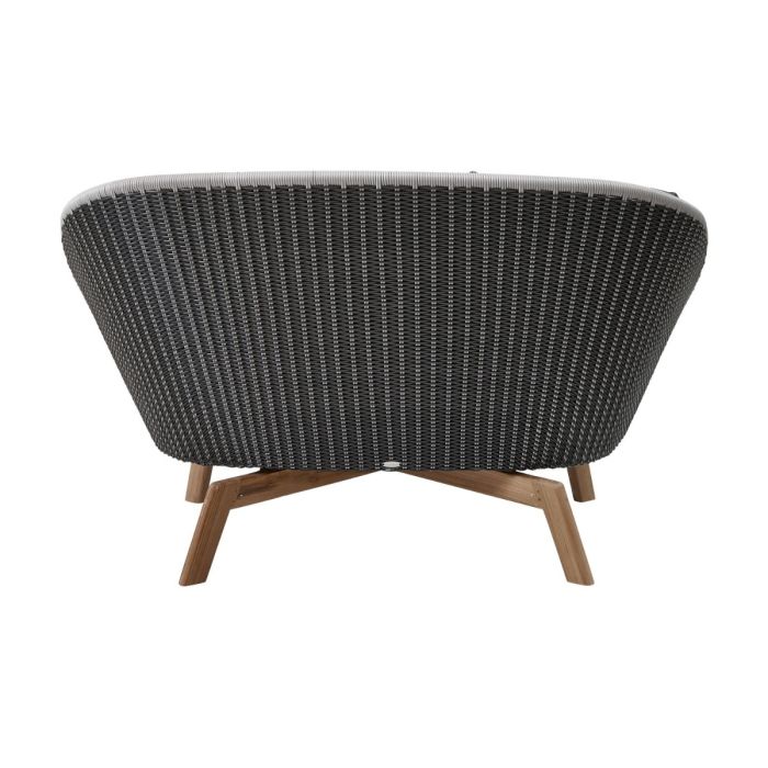Peacock 2-Seater Sofa, Weave, Light Grey Seat / Teak Legs
