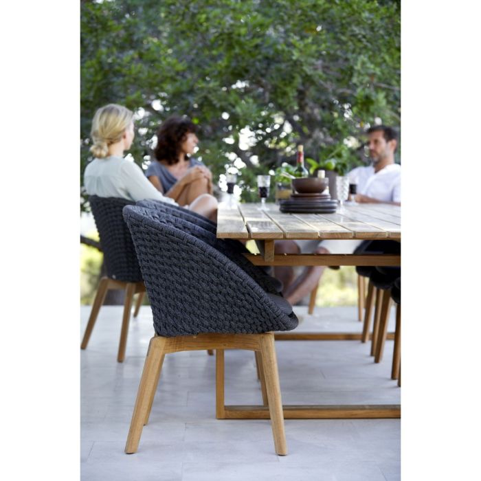 Peacock Chair, Soft Rope, Dark Grey Seat / Teak Legs