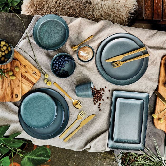 Raw Rectangular Plate, Small, Northern Green