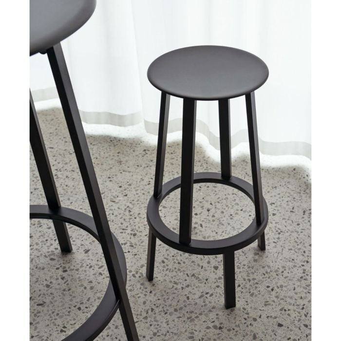 Revolver Bar Stool, Low, Black
