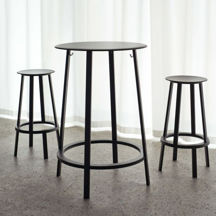 Revolver Bar Stool, Low, Black