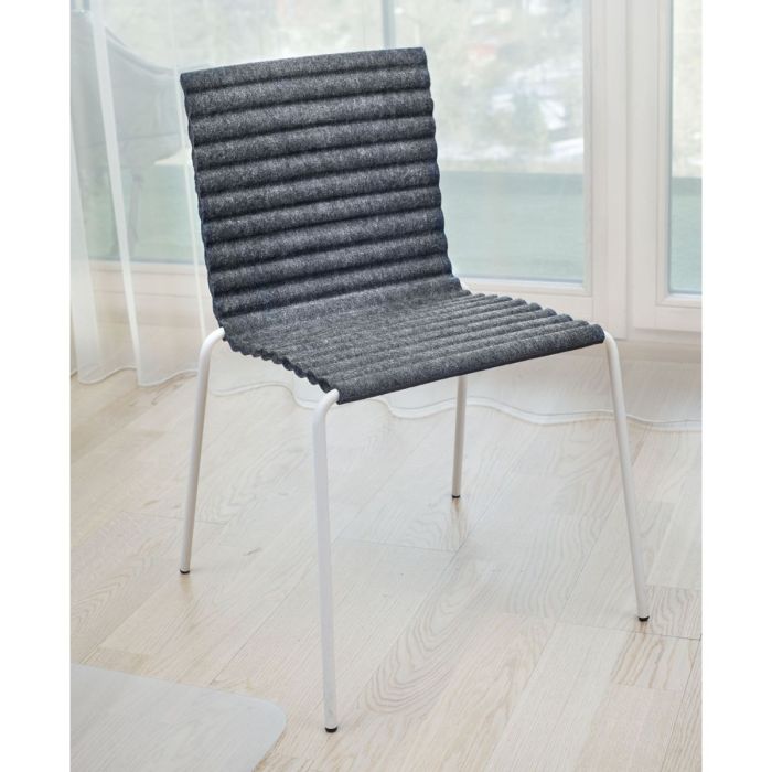 Rib Chair, Grey Felt Seat / White Frame