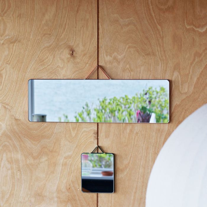 Ruban Rectangular Mirror, L, Red