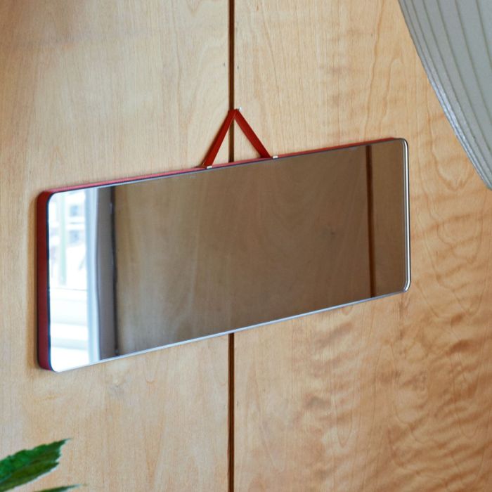 Ruban Rectangular Mirror, L, Red