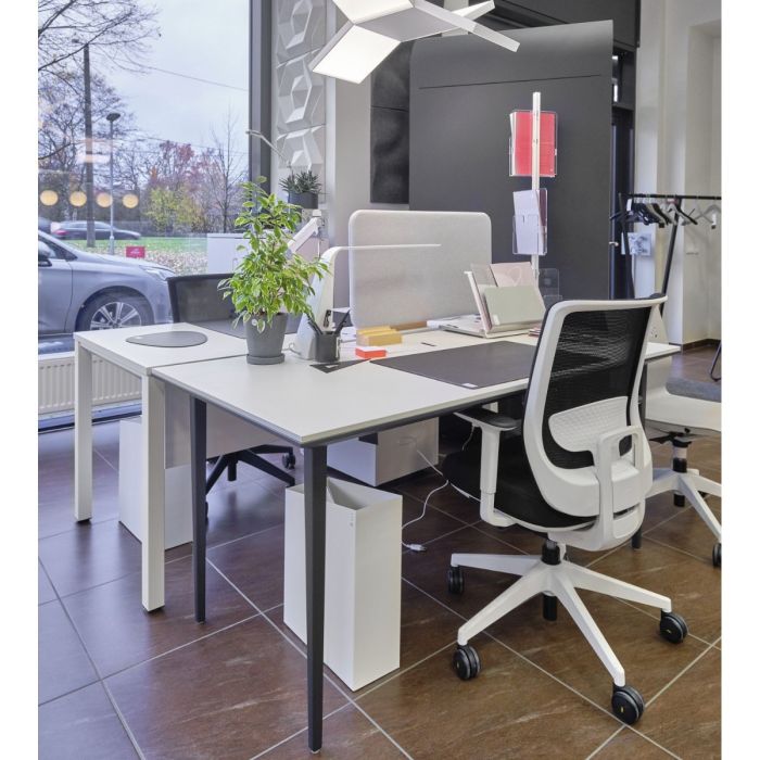 Trim Office Chair, Black Net Mesh Back / White Frame