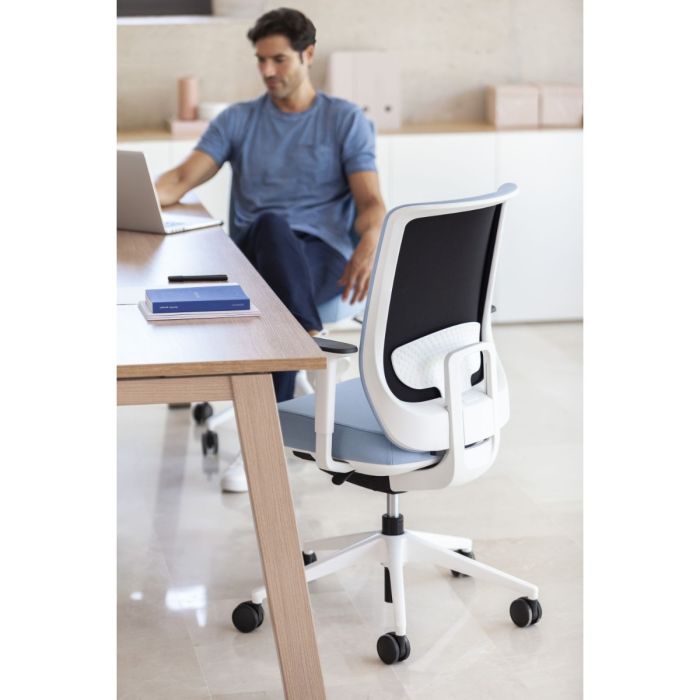 Trim Office Chair, Black Net Mesh Back / White Frame