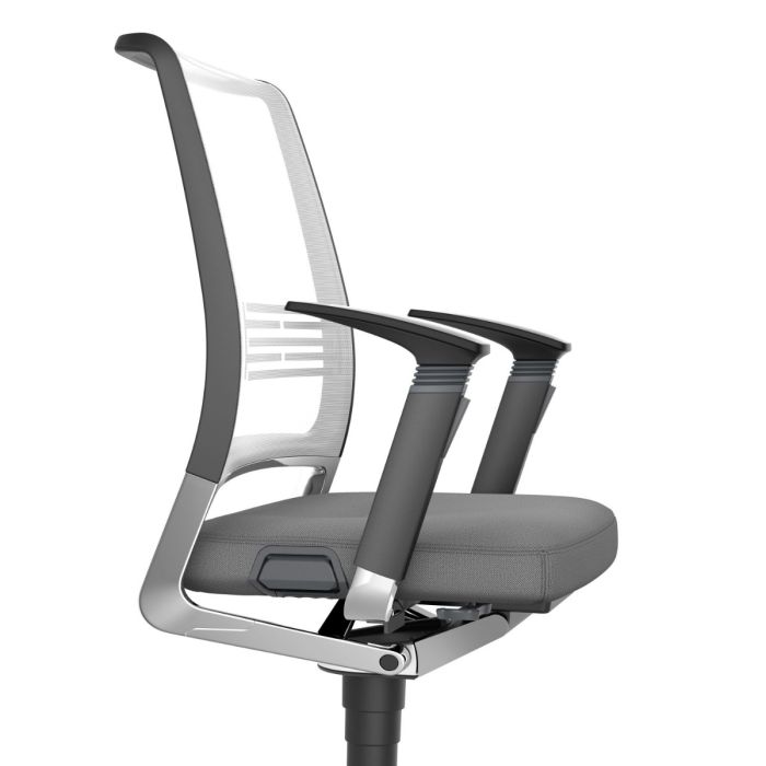 VINTAGEis5 17V7 Office Chair, Mesh Backrest / Black Seat / Polished Aluminium Base